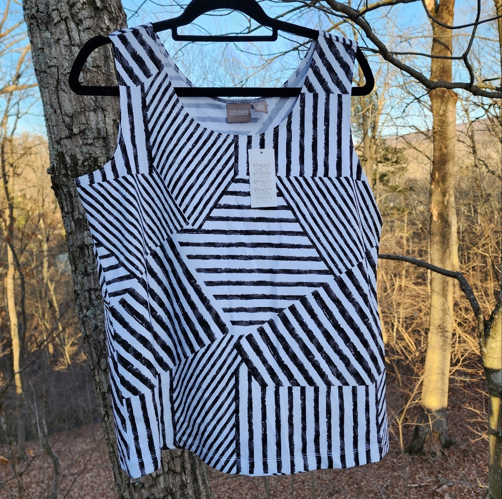Chico's Black and White Tank Top